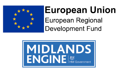 ERDF and Midlands Engine logos