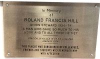 Roland Hill Memorial Plaque