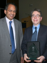 Professor Robert Ladrech with Vice-Chancellor at inaugural