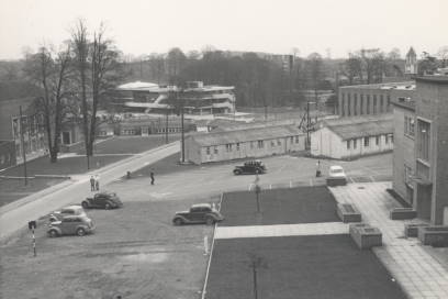 Huts near library 1960s