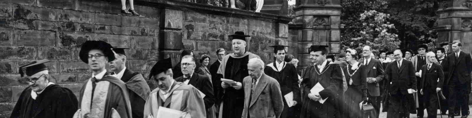 Academic procession in 1950s