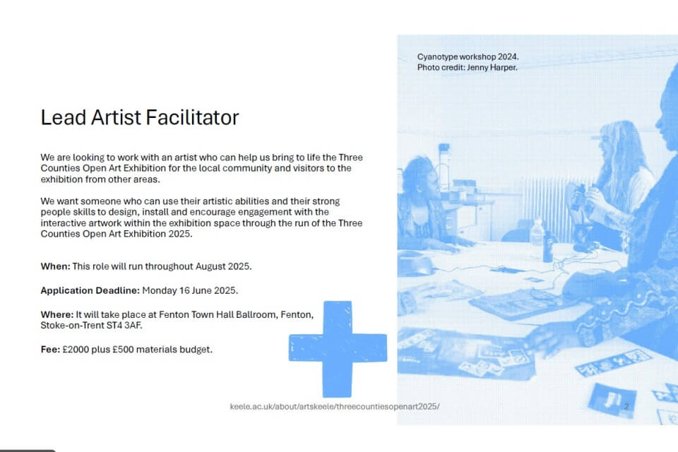 Three Counties Open 2025 - We are looking for a Lead Artist Facilitator 