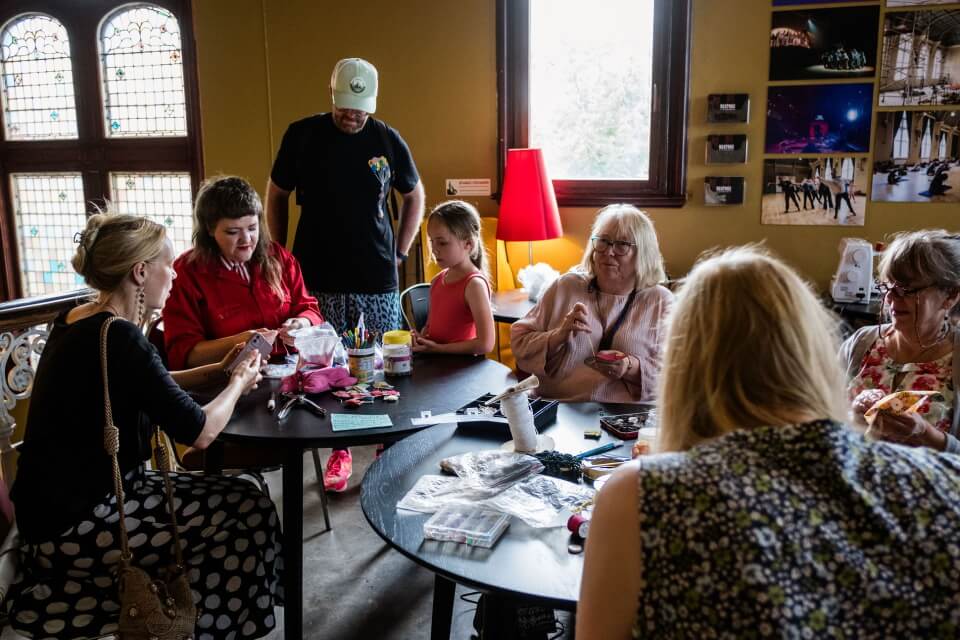 A view of a Three Counties Open Art Exhibition 2025 textile workshop.