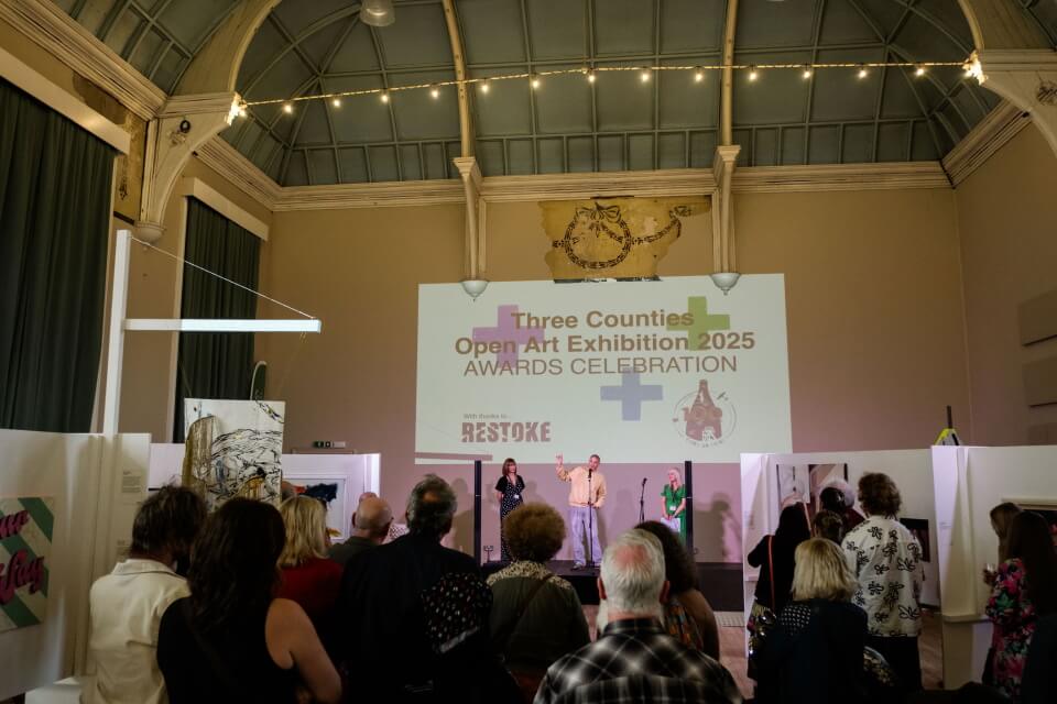 A view of the Three Counties Open Art Exhibition 2025 Awards Celebration.