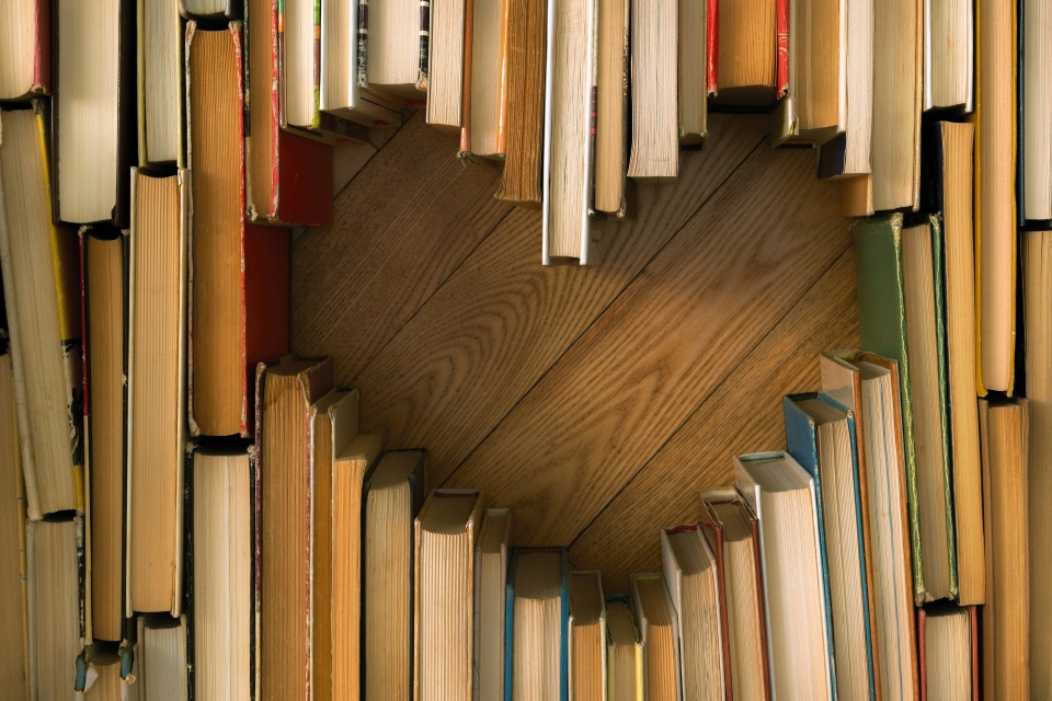 Books in shape of heart