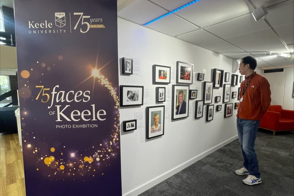 the image shows a gallery photo wall featuring a series of photos and a banner reading 75 Faces.