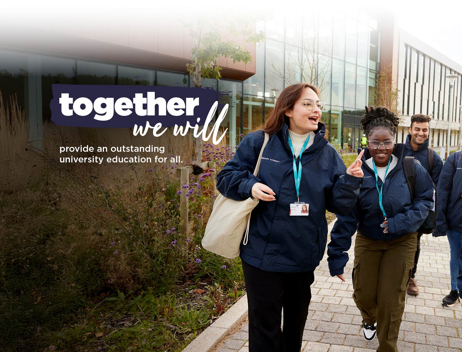 Students together walking and talking