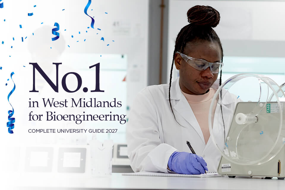 Keele ranked best university in the West Midlands for Bioengineering