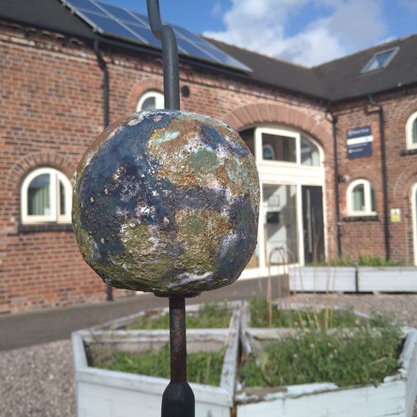 Sustainability Hub Observatory Walk, photo of Earth metal ball