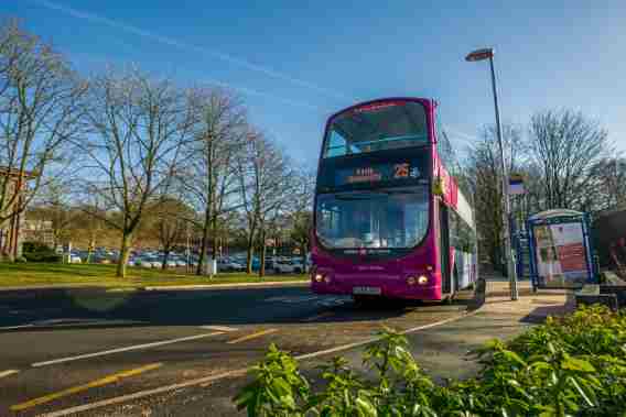Image of First Bus on campus