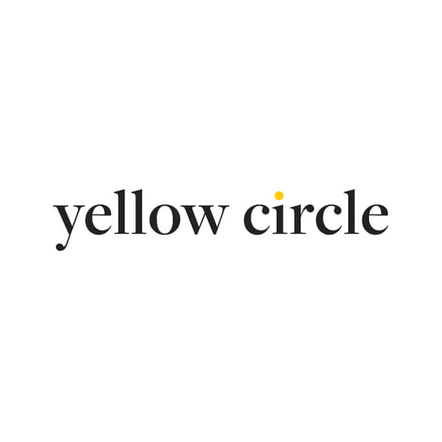 Yellow Circle logo, black text with yellow dot on the 'i', white background