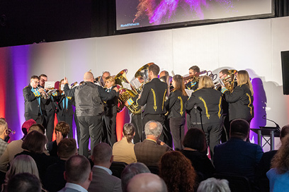 Acceler8 band preforming at Breaking the Mould 2023 
