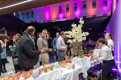 Guests at the drinks reception during the event 