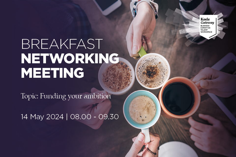 Photo of hands holding cups of coffee, accompanied by event title, date and time.