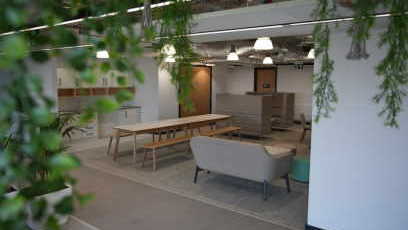 Informal kitchenette and seating area