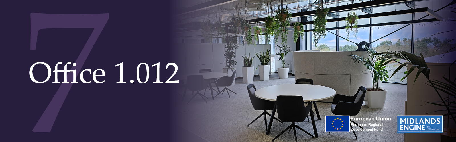 A photo of desks and tables in one of the IC7 offices