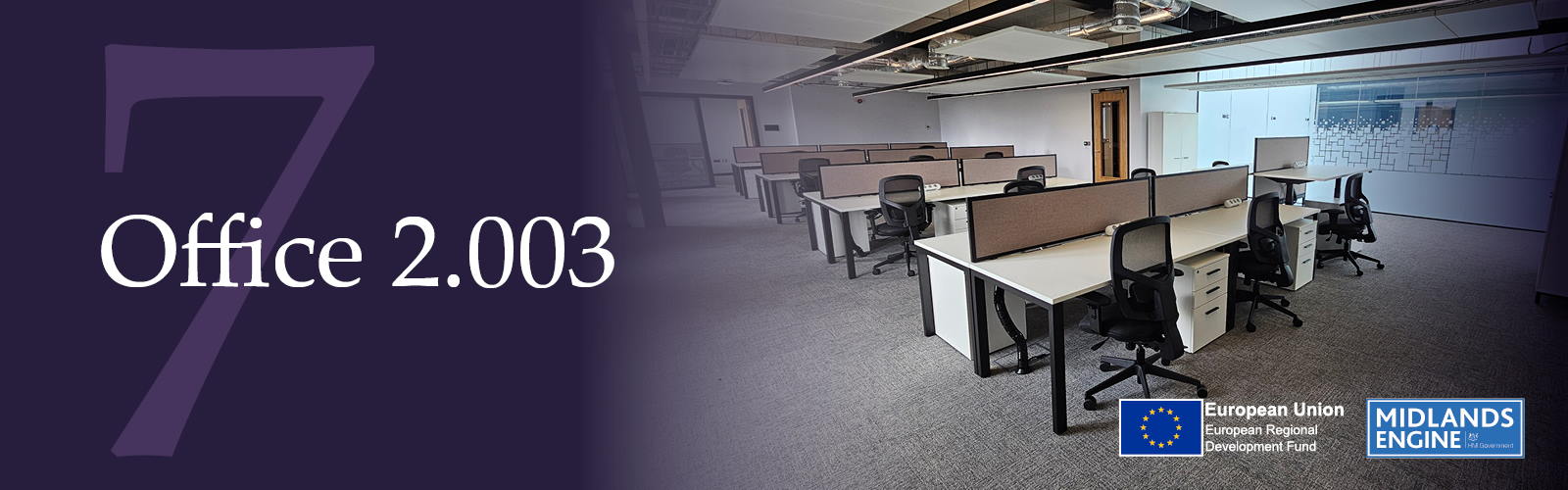 A photo of desks and tables in one of the IC7 offices