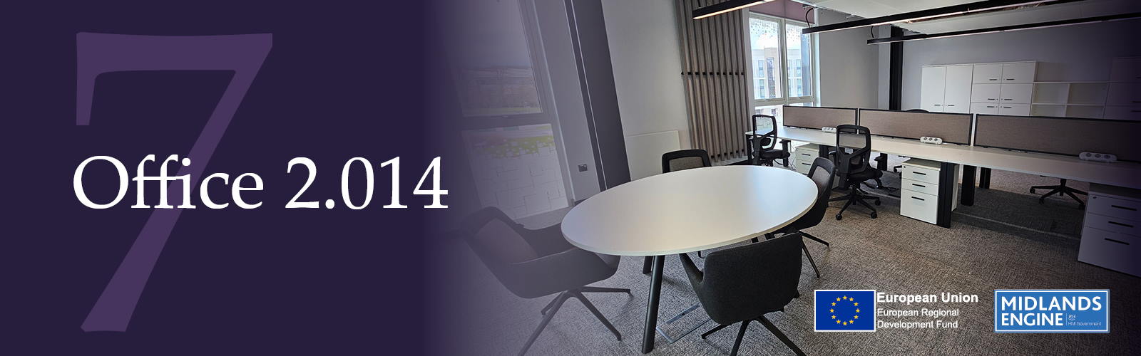 A photo of desks and tables in one of the IC7 offices