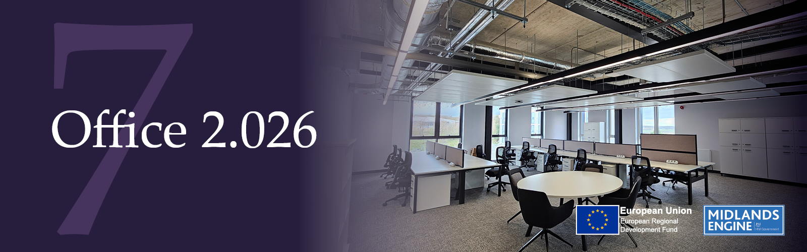 A photo of desks and tables in one of the IC7 offices