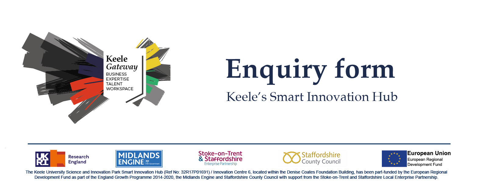 Enquiry form for Keele's Smart Innovation Hub 