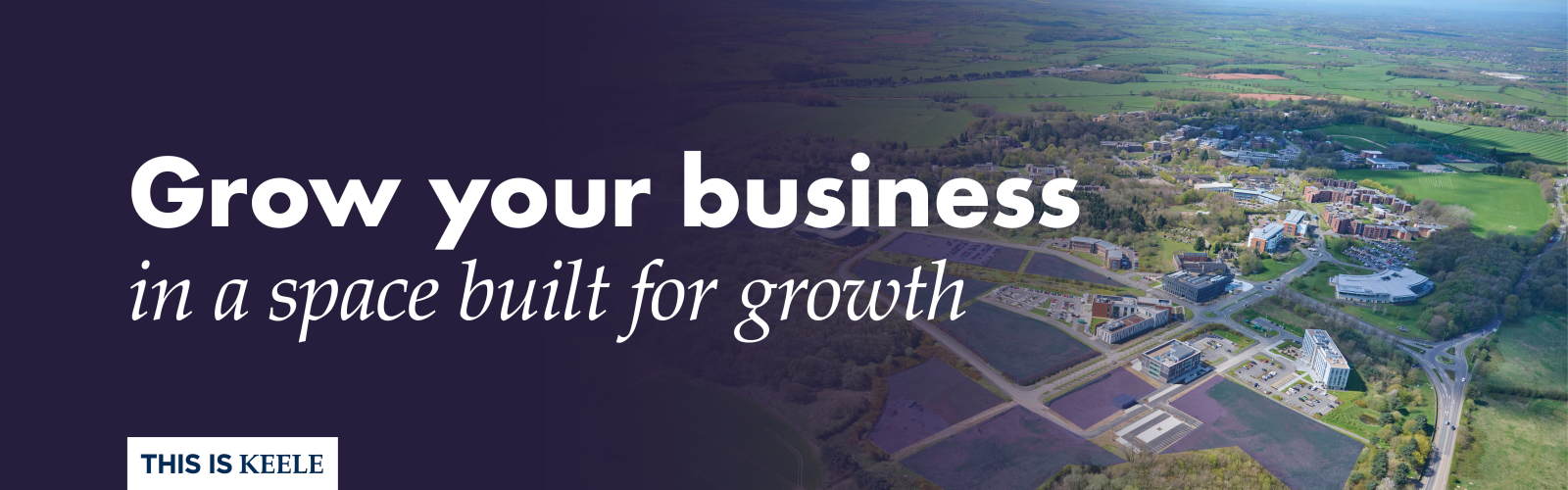 Aerial photograph of the Science and Innovation Park, with text that reads: Award winning Science and Innovation Park