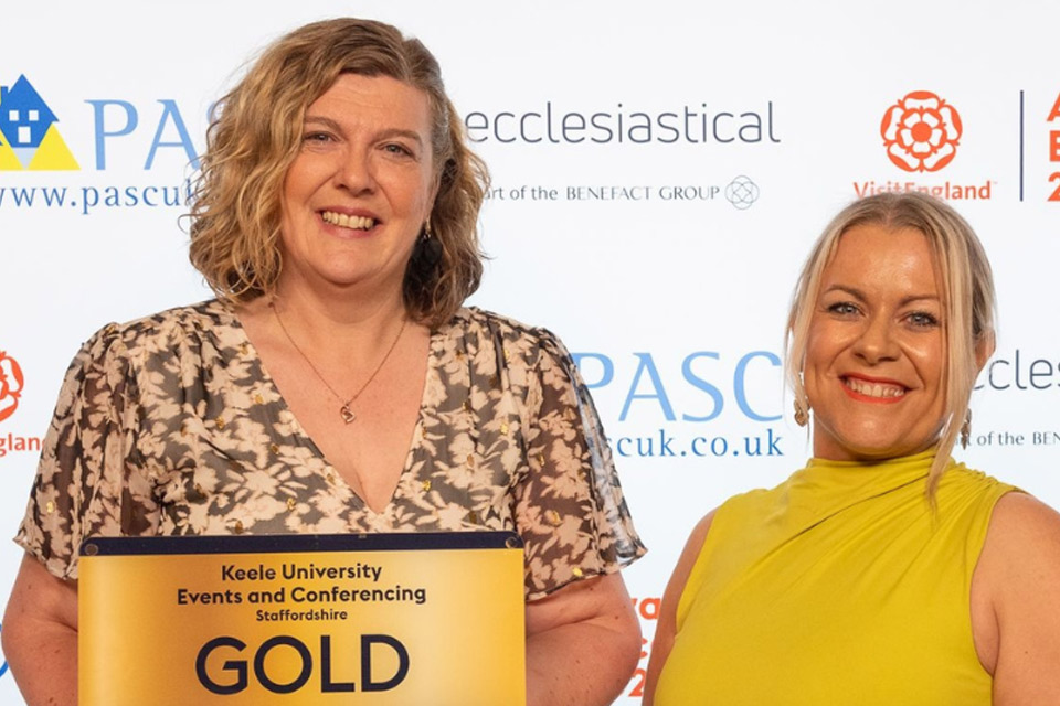 Keele University Events and Conferencing Team win Gold at VisitEngland Awards
