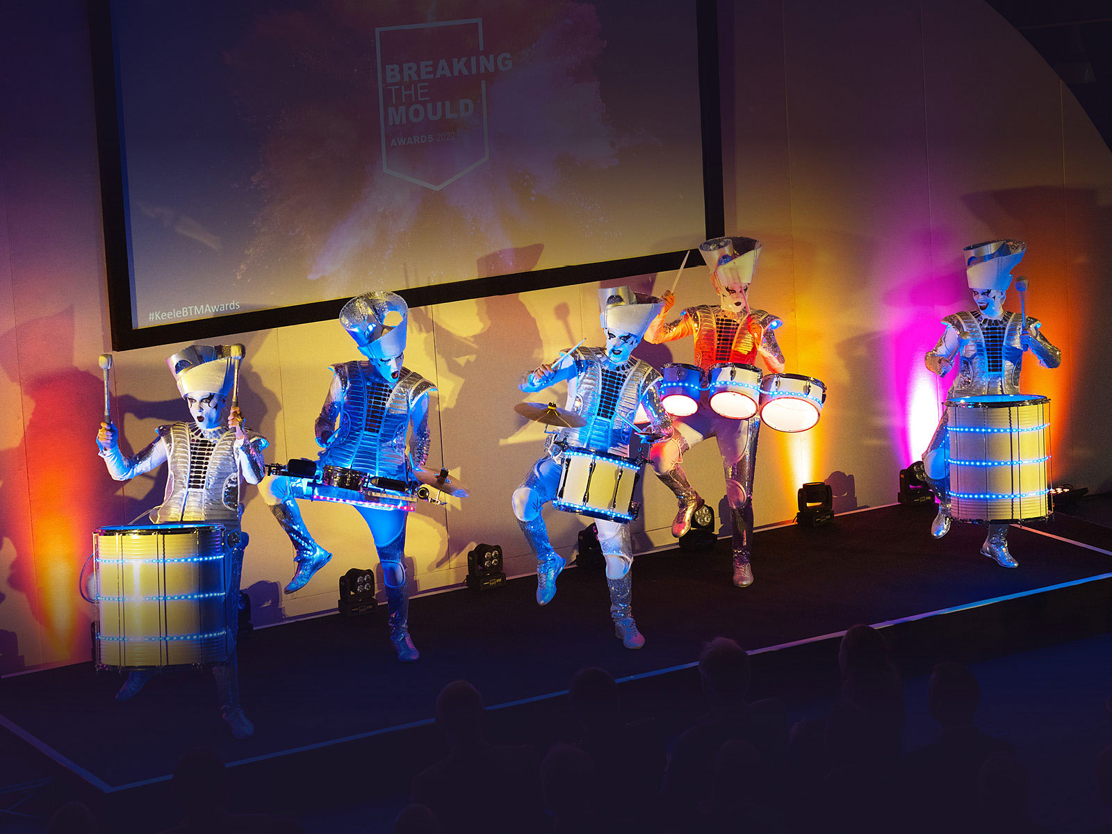 Live entertainment performing at a gala awards event hosted at Keele University.