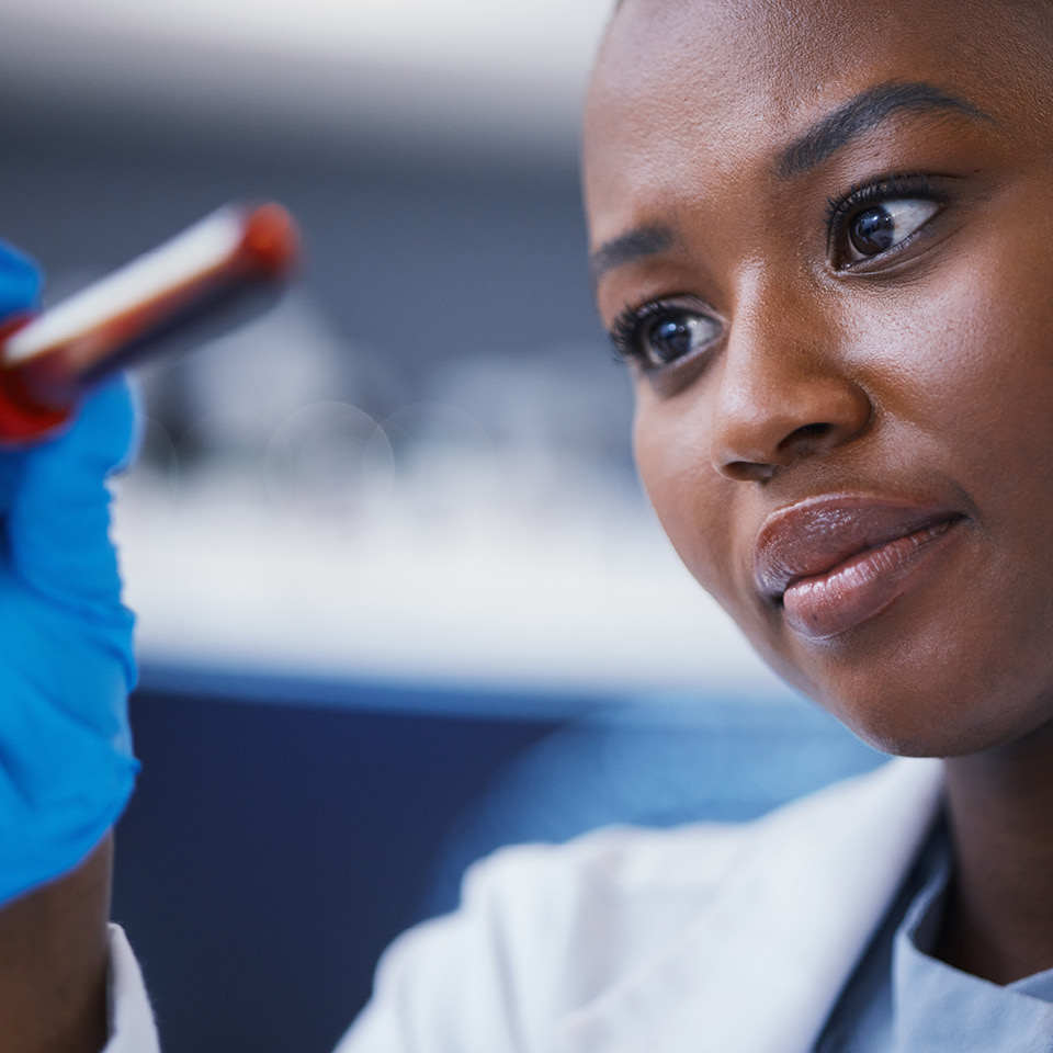 Study abroad image of student in lab