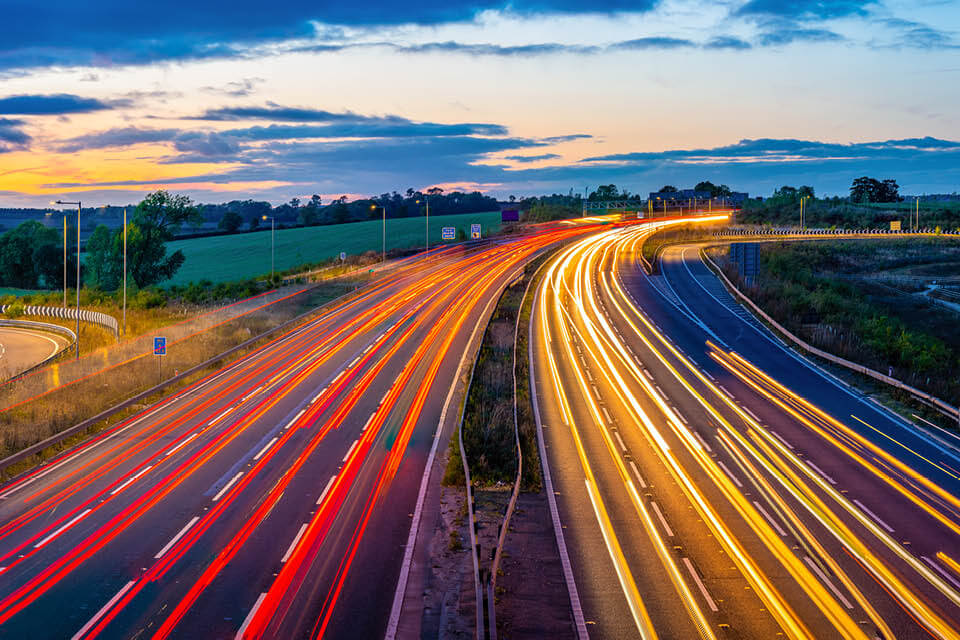 Decorative image of long exposure motorway traffic
