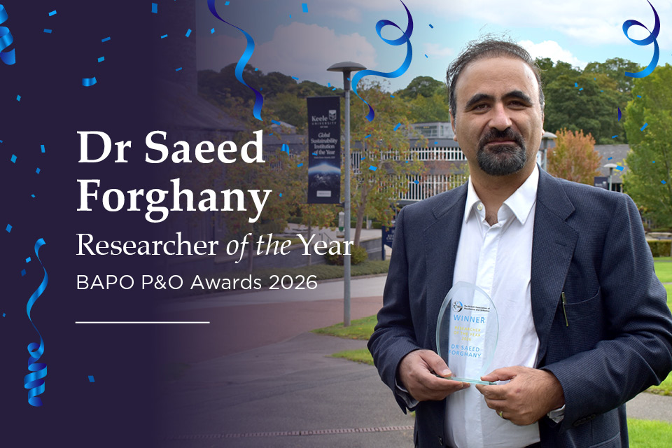 Keele researcher recognised as Researcher of the Year by national professional body