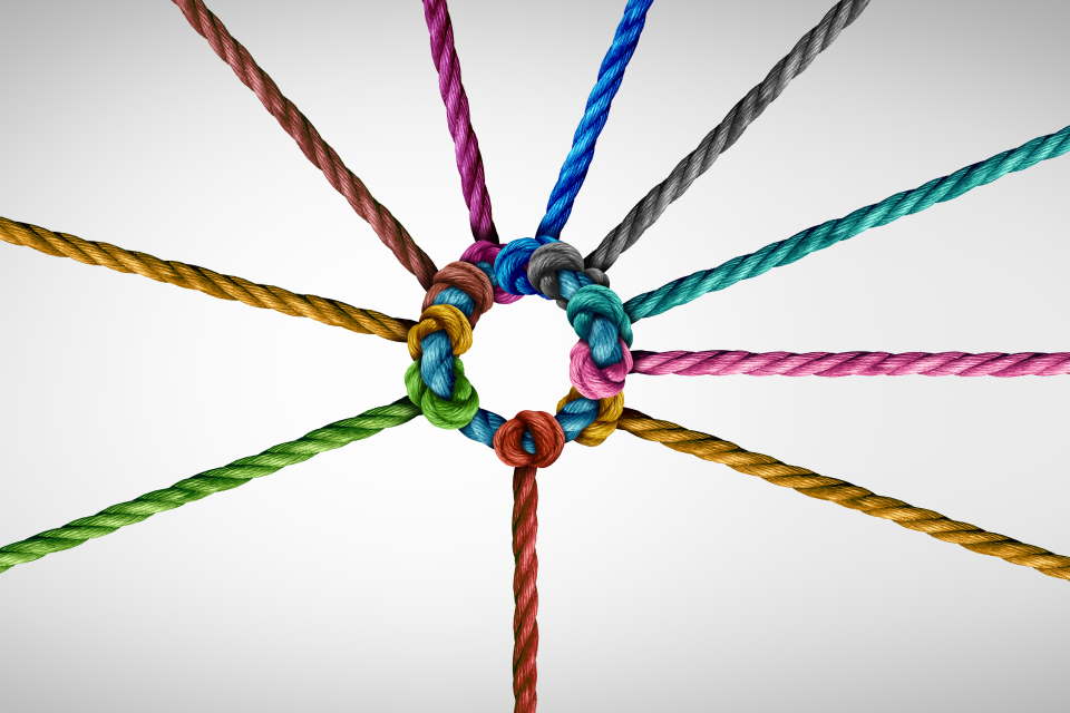 Rope knotted together - our team 