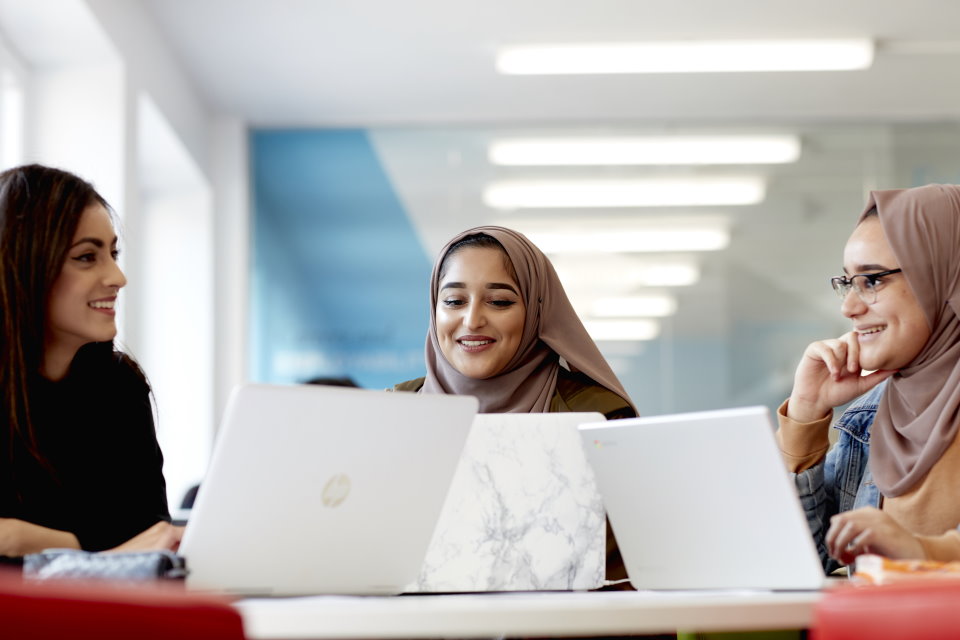 3 students studying for exams