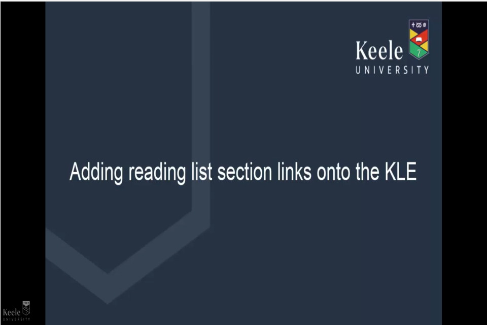 Adding reading list section links on the KLE