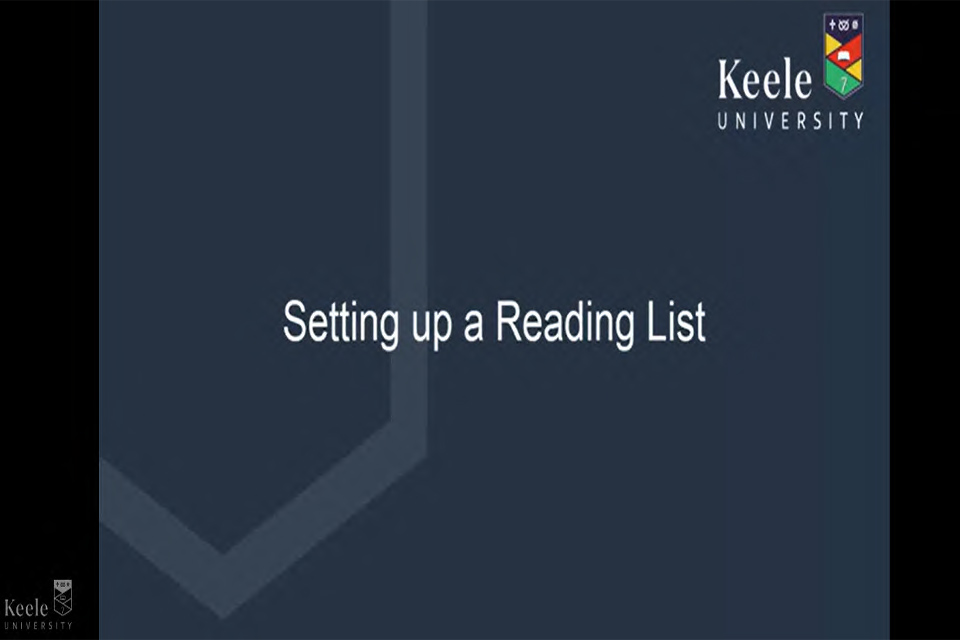 Setting up a reading list