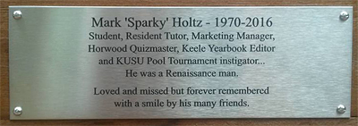 Mark Holz Bench plaque