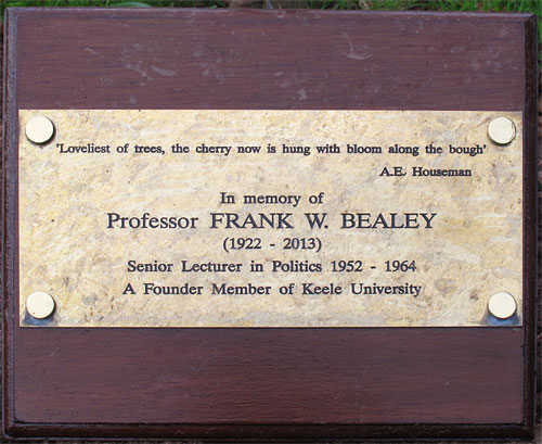 Frank Bealey plaque