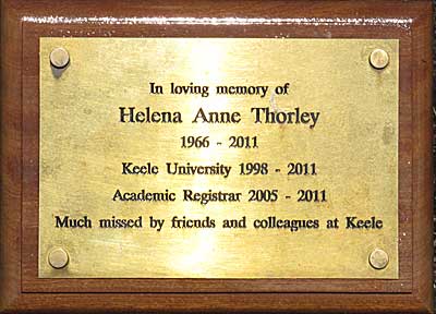 Helena Thorley plaque