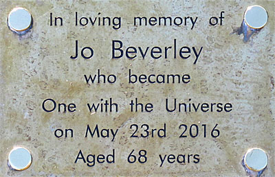 Jo Beverley plaque
