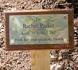 Rachel Parker plaque