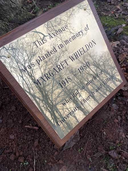 Margaret Whieldon new plaque