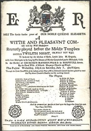 Playbill Twelfth Night July 1951 Mini - The Keele Oral History Project