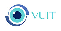VUIT logo, series of blue interlinked circles with the word 'VUIT' in light blue text.