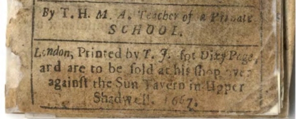 A Guide for the Childe and Youth - enlarged section of the title page