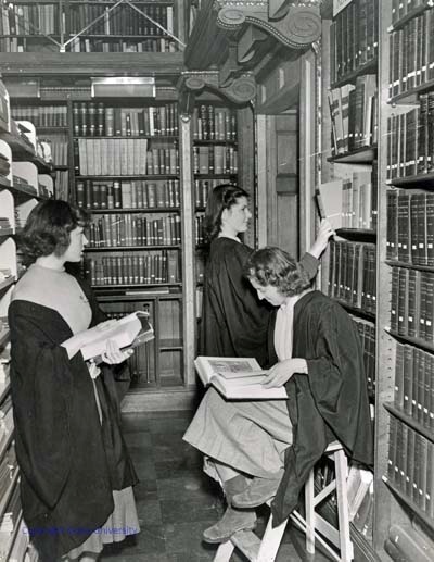 Students in Keele Hall Library 1950