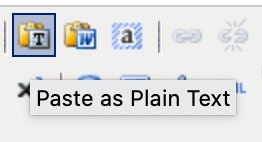 Plain text pasting
