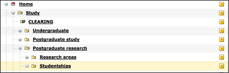 Studentship information within the CMS