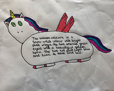 Drawing of unicorn poem