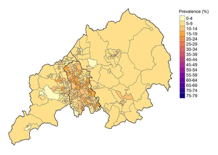 Low confidence in managing joint or muscle pain - colour