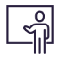 Speaker in front of a screen