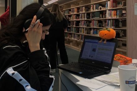 Studying at Keele library